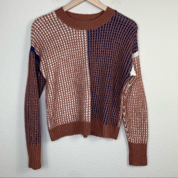 SPLENDID Spring Pink Crop Waffle Knit Sweater Size S - Picture 3 of 5